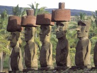 Anakena hats, Easter Island (Rapa Nui) Anakena site