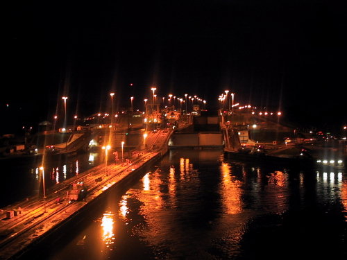 Panama Canal at night